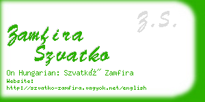 zamfira szvatko business card